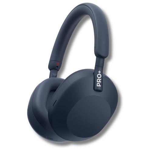 PRO PLUS A1 Best Active Noise Cancelling Wireless Bluetooth Over Ear Headphones with Mic for Clear Calling, up to 40 Hours Battery - Navy Blue