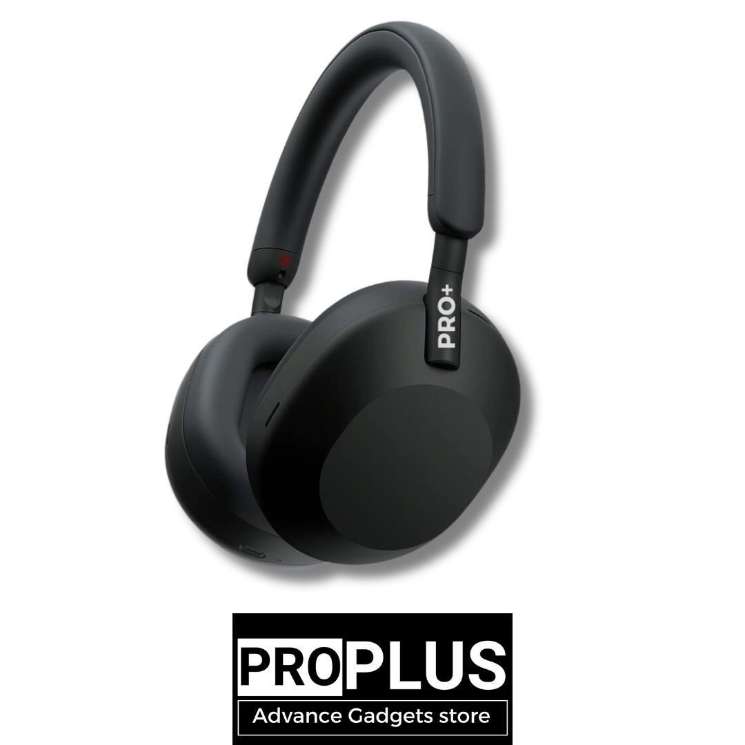 PRO PLUS A1 Best Active Noise Cancelling Wireless Bluetooth Over Ear Headphones with Mic for Clear Calling, up to 40 Hours Battery - BLACK